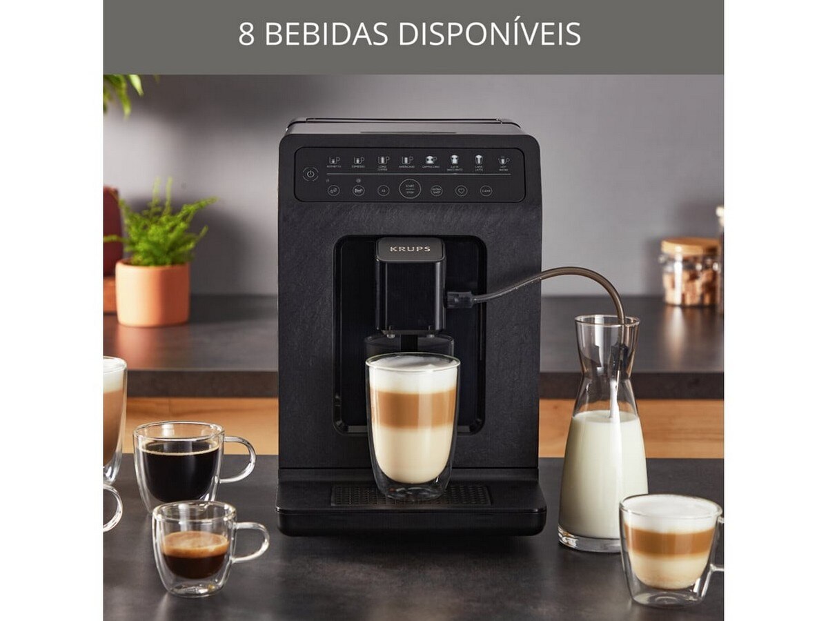 Máquina de Café Krups EA897B10 Evidence Eco-Design de 15 bar, 3 Níveis de Moagem e 1450W - Preto Preto-3