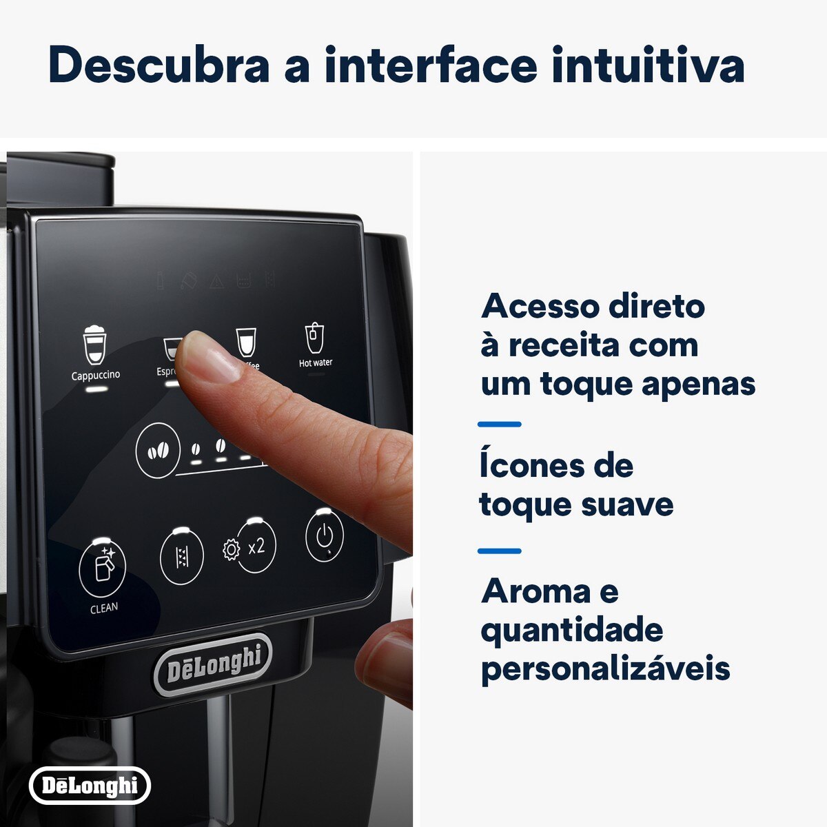 Máquina de Café Automática De'Longhi ECAM220.60.B Tecnologia LatteCrema Hot, com 4 Receitas e de 15 bar - Cinzento e Preto Preto-6