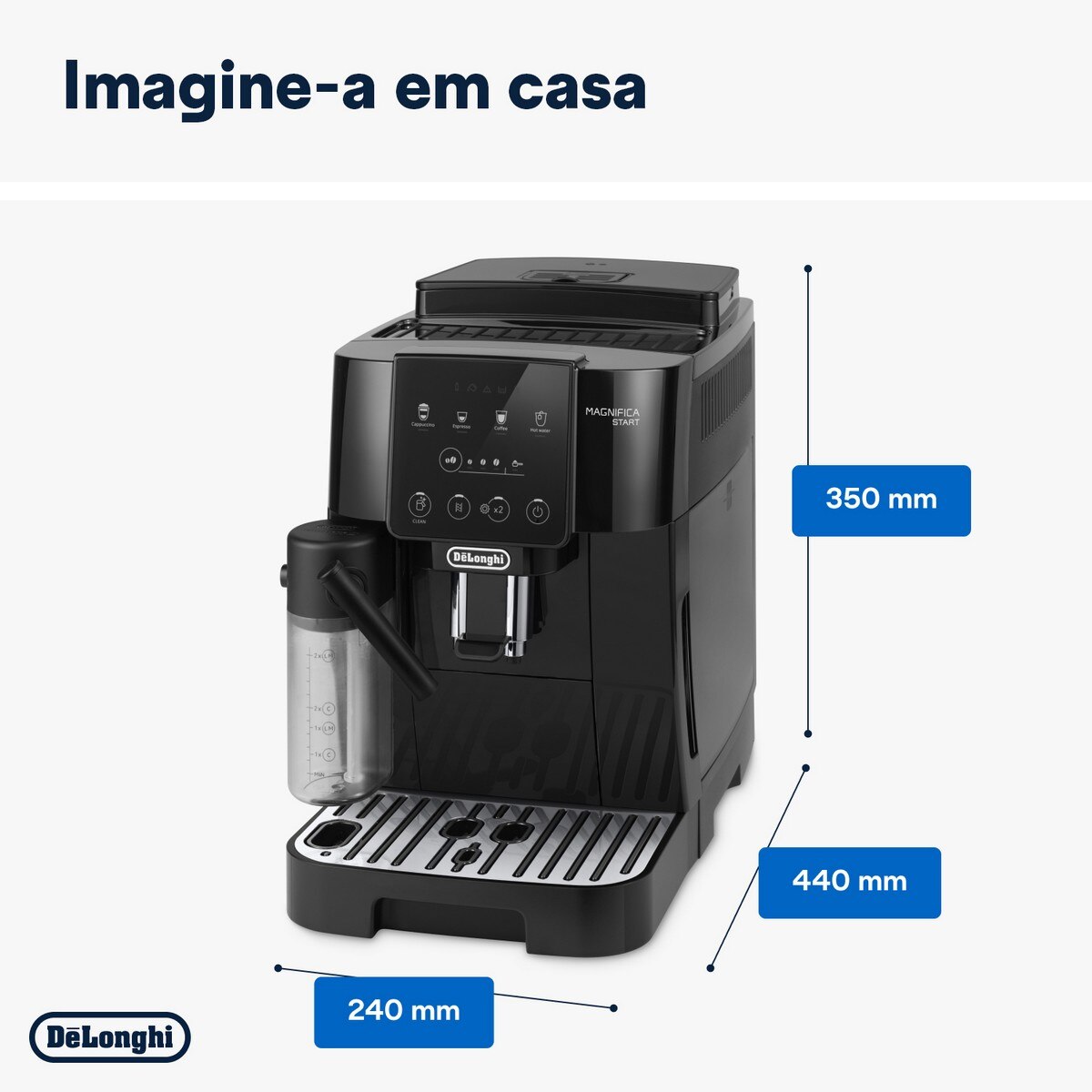Máquina de Café Automática De'Longhi ECAM220.60.B Tecnologia LatteCrema Hot, com 4 Receitas e de 15 bar - Cinzento e Preto Preto-7