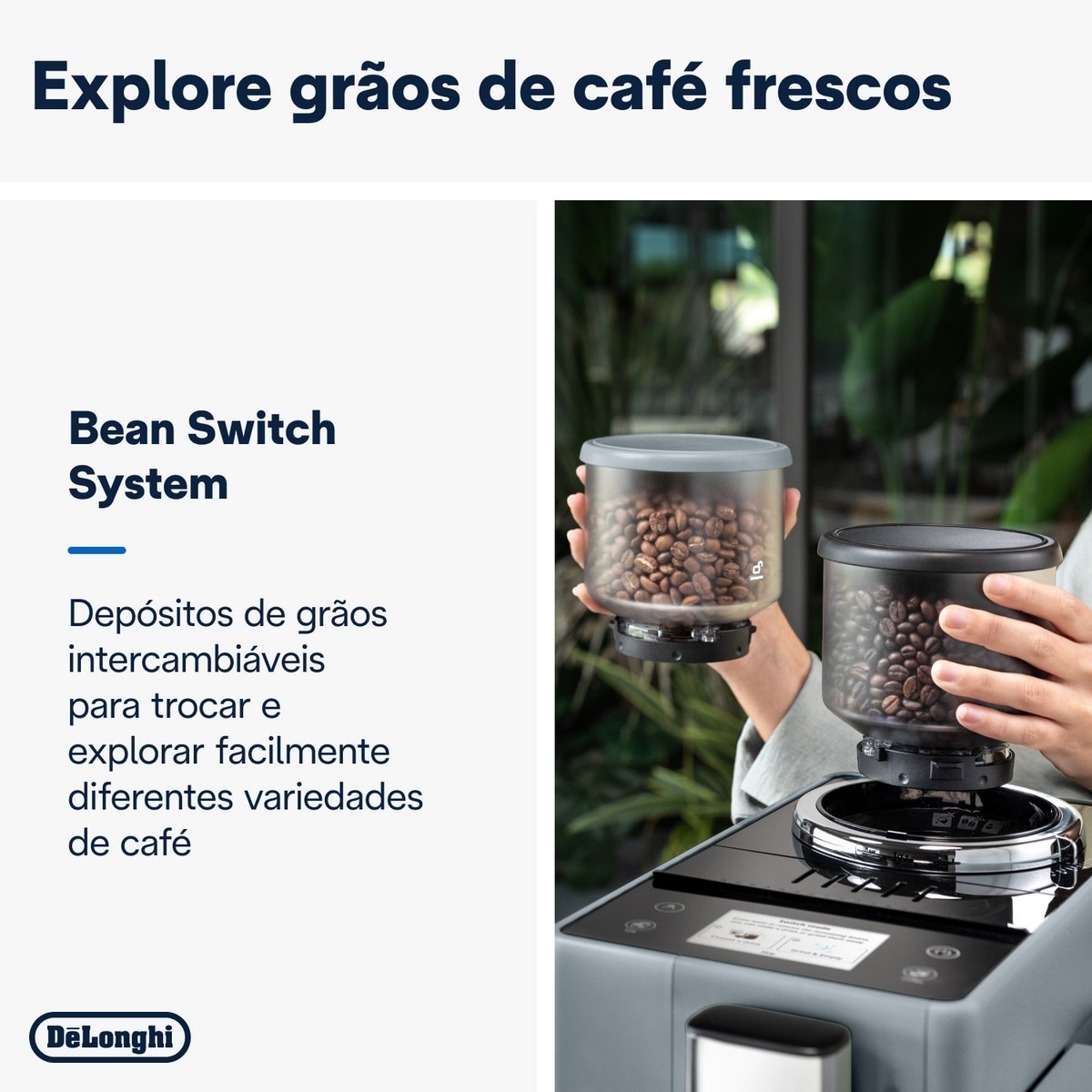Máquina de Café Automática De'Longhi Rivelia EXAM440.55.G de 1450 W, de 19 bar e 13 Níveis de Moagem - Pebble Grey Cinzento-4