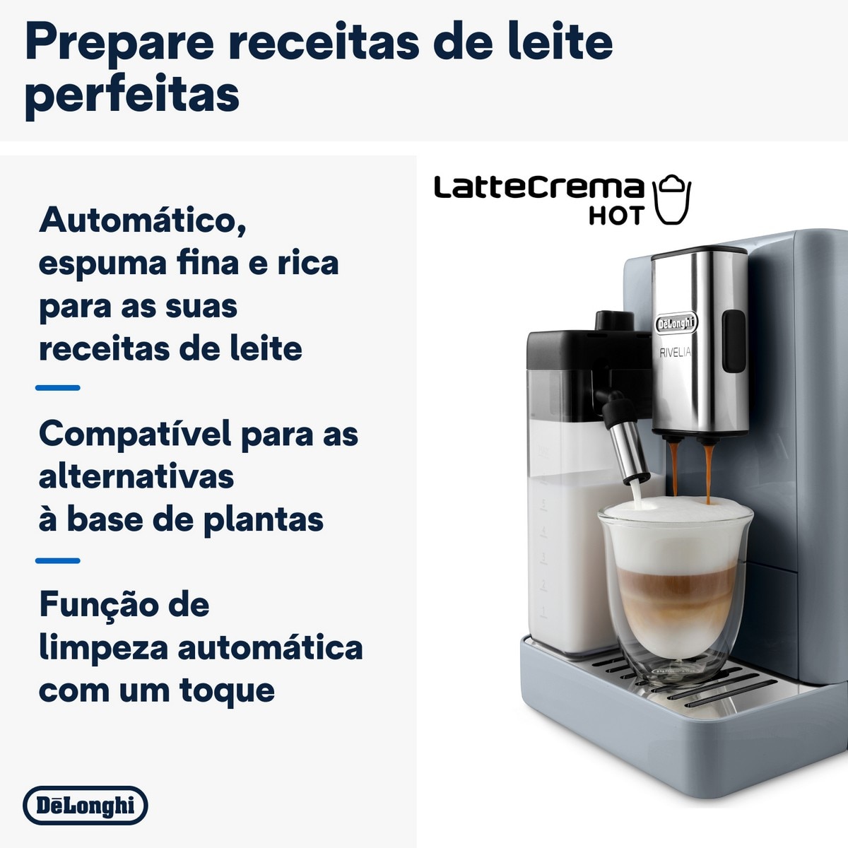 Máquina de Café Automática De'Longhi Rivelia EXAM440.55.G de 1450 W, de 19 bar e 13 Níveis de Moagem - Pebble Grey Cinzento-5