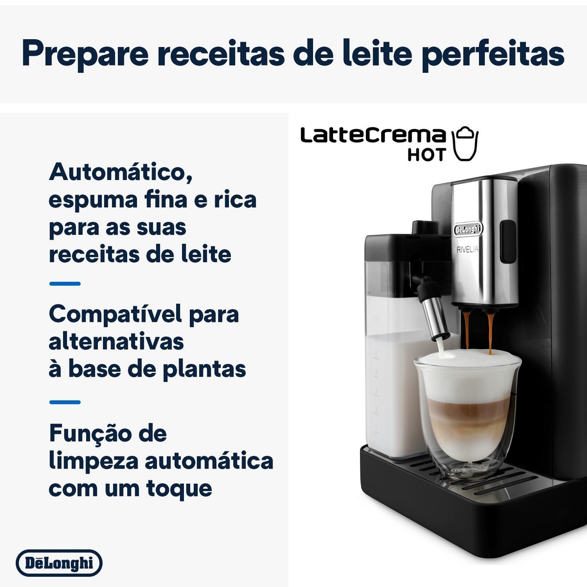 Máquina de Café Automática De'Longhi Rivelia EXAM440.55.B de 1450 W, 19 bar e 13 Níveis de Moagem - Onyx Black Preto-5