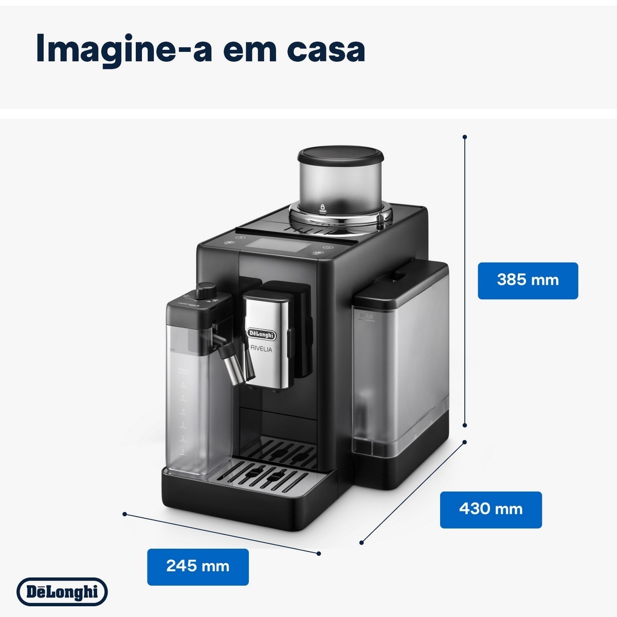 Máquina de Café Automática De'Longhi Rivelia EXAM440.55.B de 1450 W, 19 bar e 13 Níveis de Moagem - Onyx Black Preto-8