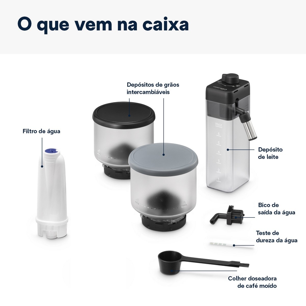 Máquina de Café Automática De'Longhi Rivelia EXAM440.55.B de 1450 W, 19 bar e 13 Níveis de Moagem - Onyx Black Preto-10