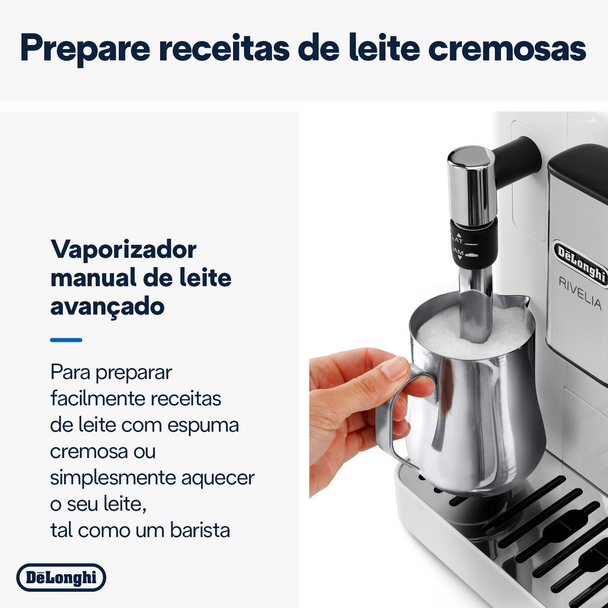 Máquina de Café Automática De'Longhi Rivelia EXAM440.35.W de 1450 w e de 19 bar - Branco Branco-5