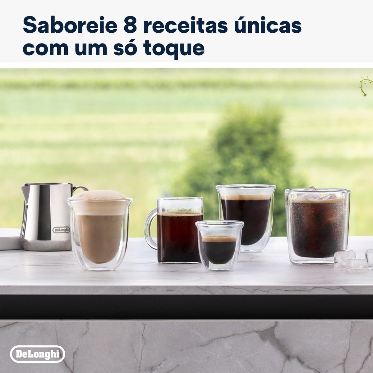 Máquina de Café Automática De'Longhi Rivelia EXAM440.35.W de 1450 w e de 19 bar - Branco Branco-6
