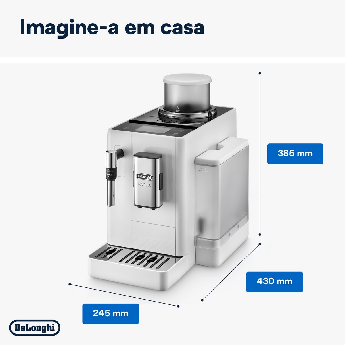 Máquina de Café Automática De'Longhi Rivelia EXAM440.35.W de 1450 w e de 19 bar - Branco Branco-8