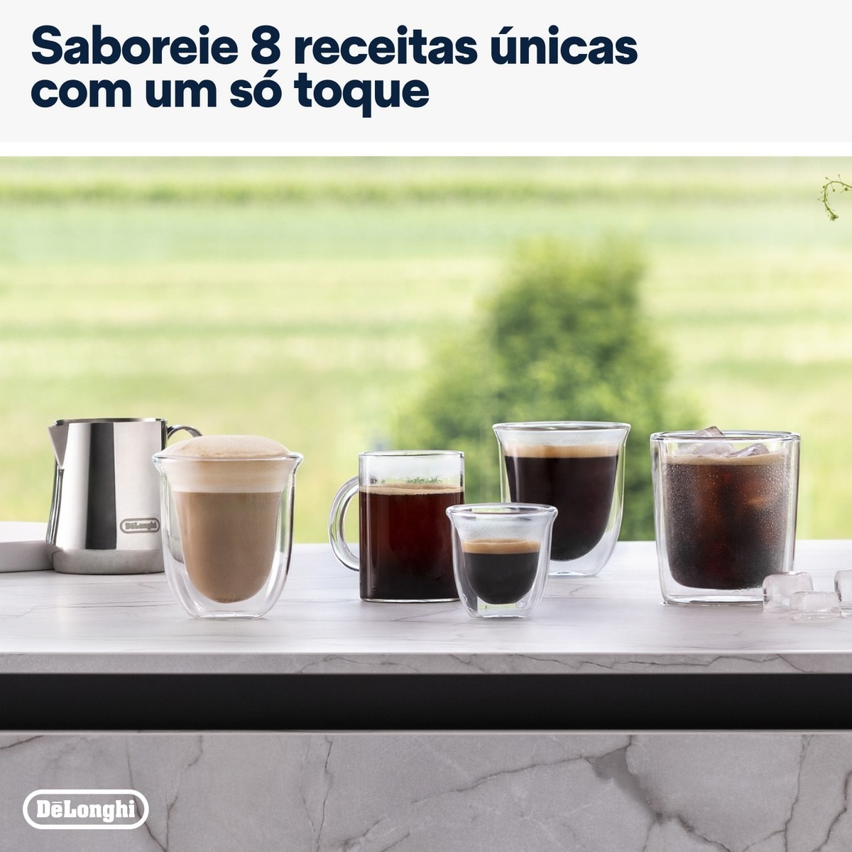 Máquina de Café Automática De'Longhi Rivelia EXAM440.35.B de 1450 W, de 19 bar e de 13 Níveis de Moagem - Onyx Black Preto-6