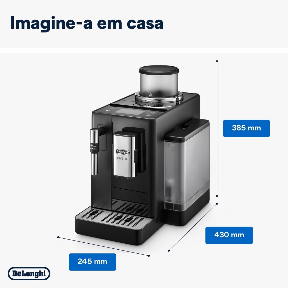 Máquina de Café Automática De'Longhi Rivelia EXAM440.35.B de 1450 W, de 19 bar e de 13 Níveis de Moagem - Onyx Black Preto-8
