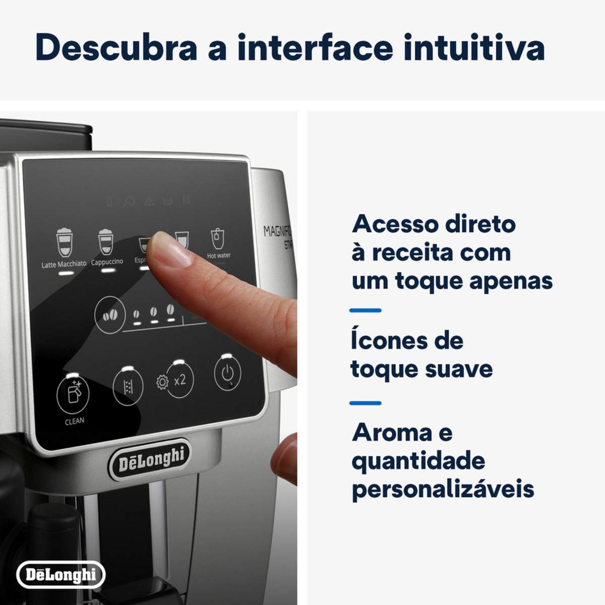 Máquina de Café Automática De'Longhi Magnifica Start ECAM220.80.SB - Preto e Prateado Preto / Prateado-5