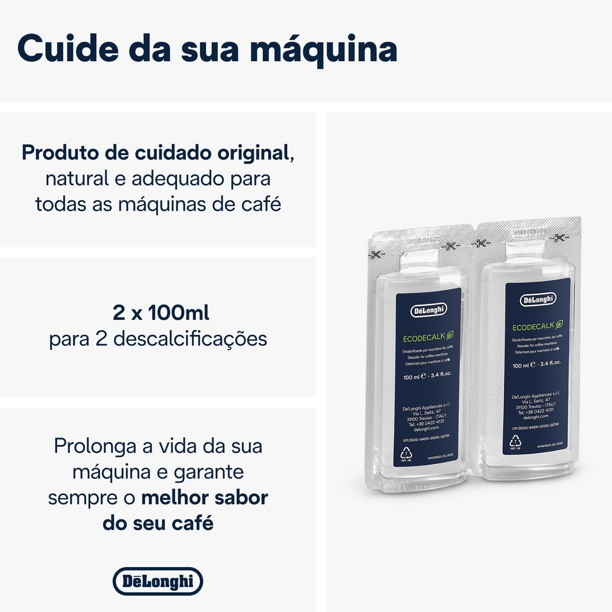 Descalcificante De'Longhi Ecodecalk Mini 2x 100ml para Máquinas de Café 2