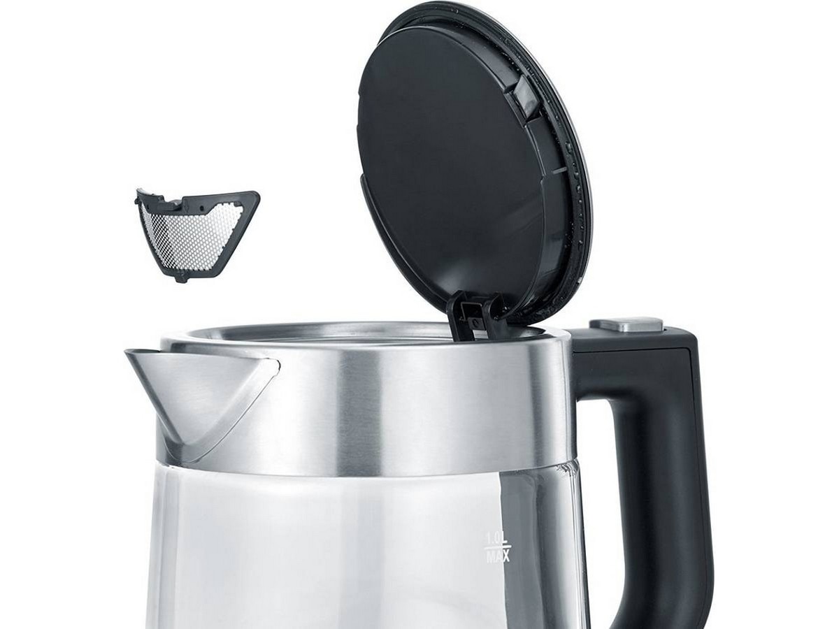 Jarro Elétrico Severin WK 3468 de 2200 W e Capacidade de 1 Litro - Vidro, Aço Inoxidável Escovado e Preto Aço inoxidável-5