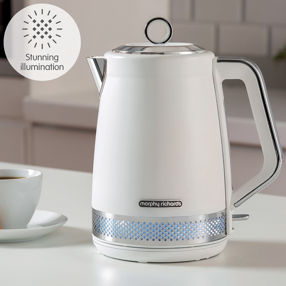 Jarro Elétrico Morphy Richards Linha Ilumination 108021 de 3000 W e Capacidade de 1,7 Litros - Branco Branco-7