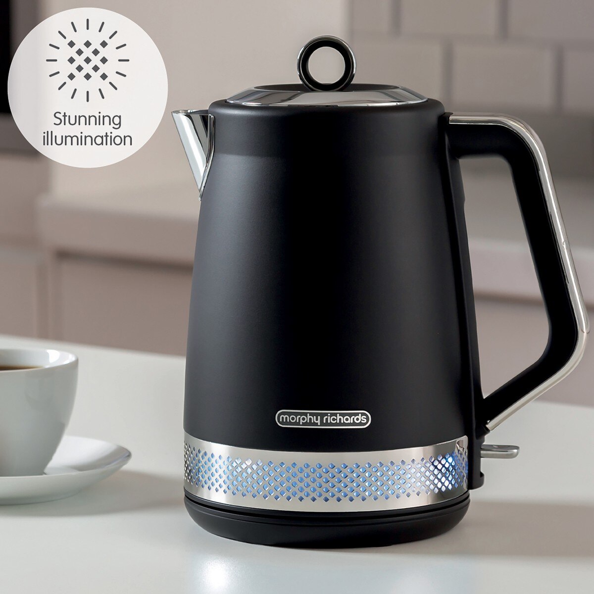 Jarro Elétrico Morphy Richards Linha Ilumination 108020 de 3000 W e Capacidade de 1,5 Litros - Preto Preto-7