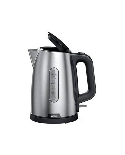Imagem 0 de Jarro Elétrico Braun WK1500BK  PurShine de 2200 W e Capacidade de 1,7 Litros - Preto e Aço Inox