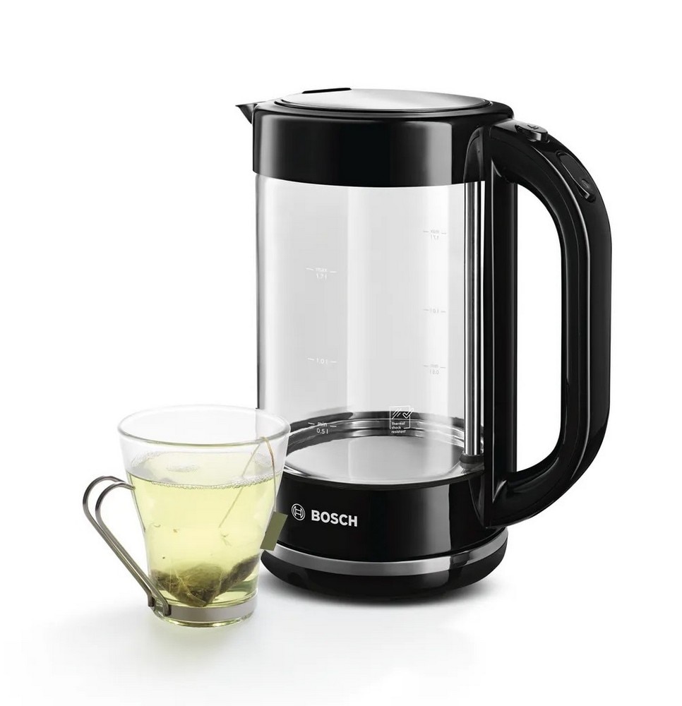 Jarro Elétrico Bosch TWK70B03 de 2400 W e de 1,7 Litros - Preto Preto / Vidro-2