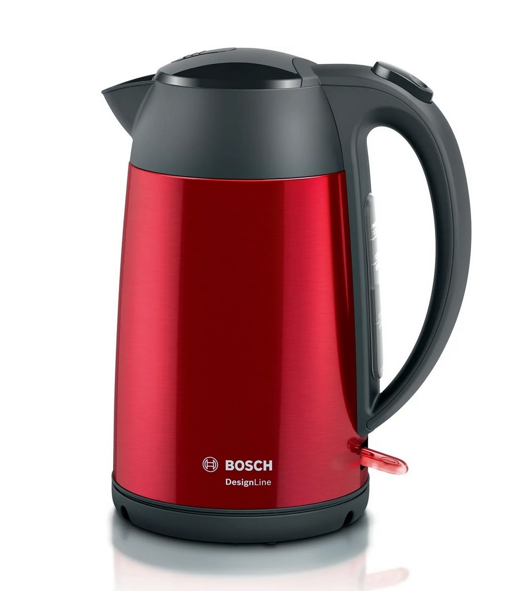 Jarro Elétrico Bosch DesignLine TWK4P434 de 2400 W e de 1,7 Litros - Inox e Vermelho Vermelho-1