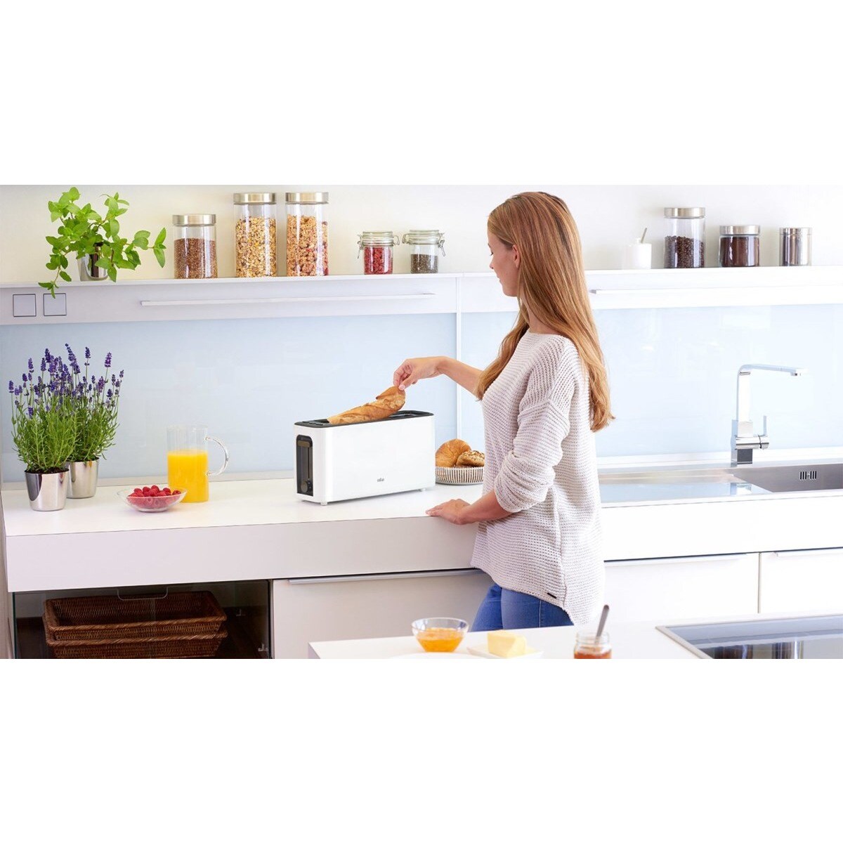 Torradeira Braun HT3100WH PurEase de 1000 W com 1 Fenda Longa - Branco Branco-5
