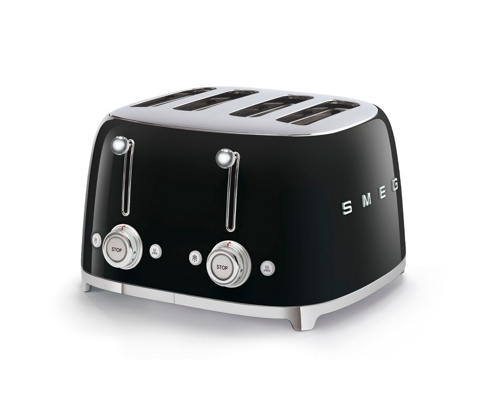 Torradeira Smeg Anni 50 de 2000 W com 4 Fendas Curtas Preto-1