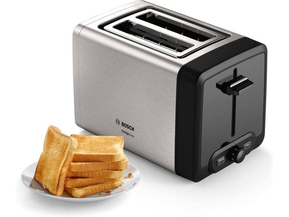 Torradeira Bosch Compact DesignLine TAT4P420 de 970 W com 2 Fendas Curtas - Inox Inox-7