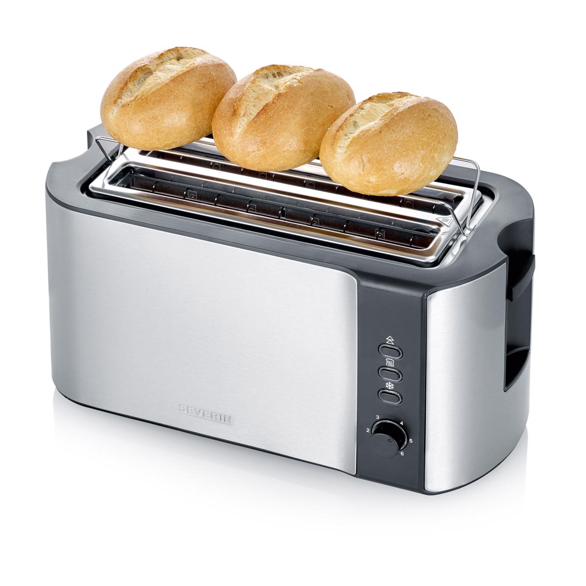 Torradeira Severin AT 2590 Long Slot de 1400 W com 2 Fendas Longas - Inox Inox-2