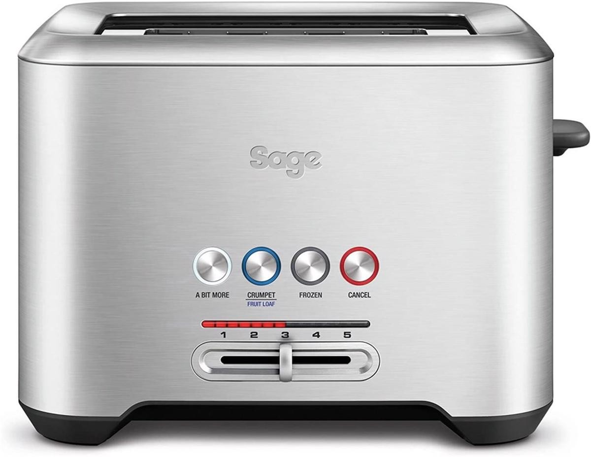 Imagem 0 de Torradeira Sage STA720BSS2EEU1 A Bit More 2 Slice de 1000 W com 2 Fendas Curtas - Aço Inox Escovado
