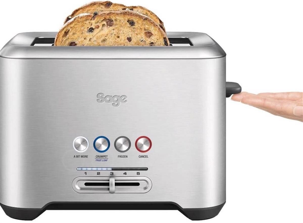 Torradeira Sage STA720BSS2EEU1 A Bit More 2 Slice de 1000 W com 2 Fendas Curtas - Aço Inox Escovado Aço inoxidável-2