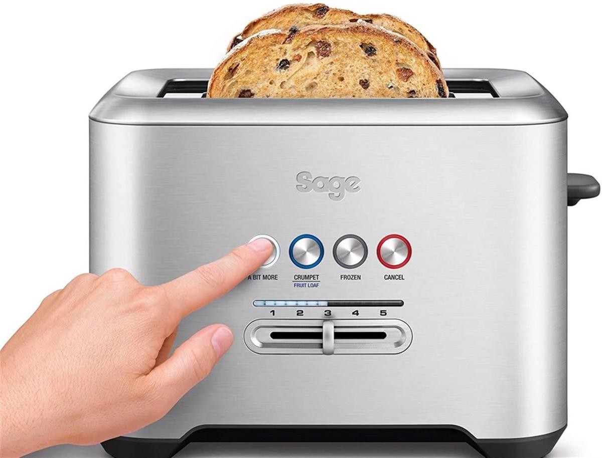 Torradeira Sage STA720BSS2EEU1 A Bit More 2 Slice de 1000 W com 2 Fendas Curtas - Aço Inox Escovado Aço inoxidável-4