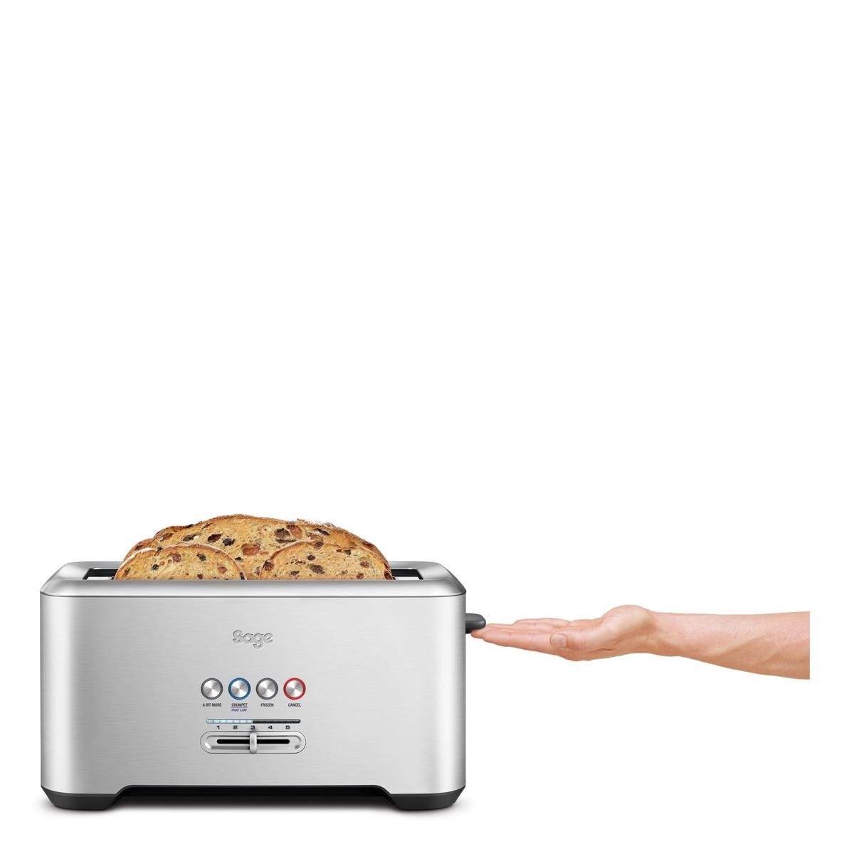 Torradeira Sage STA730BSS2EEU1 A Bit More 4 Slice de 1800 W com 2 Fendas Longas - Aço Inox Escovado Aço inoxidável-2
