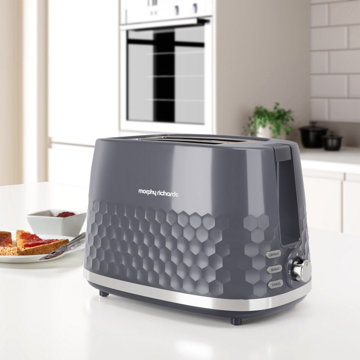 Torradeira Morphy Richards 220033 Linha Hive de 850 W com 2 Fendas Curtas - Cinzento Cinzento-2
