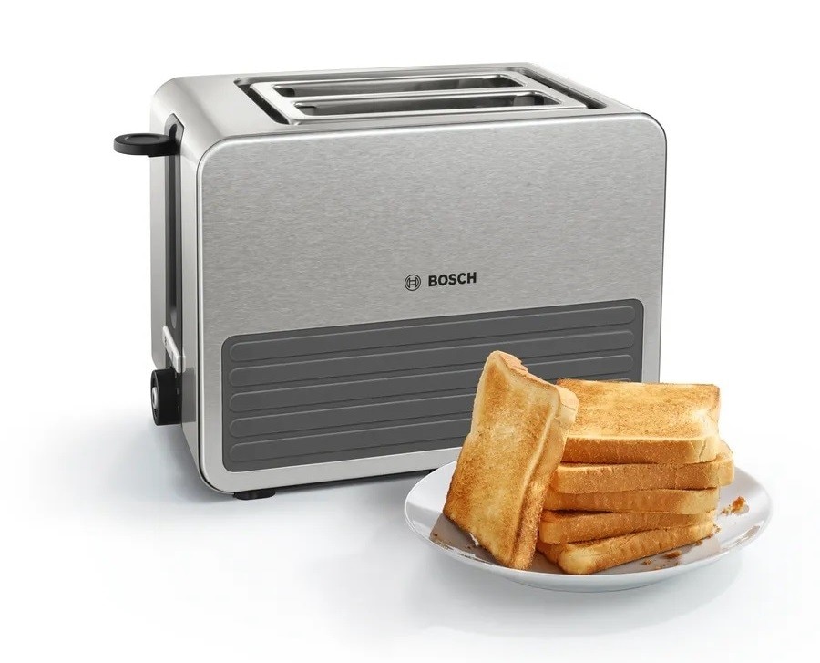 Torradeira Bosch Compacta Silicone line TAT7S25 de 1050 W com 2 Fendas Curtas - Inox Inox-2