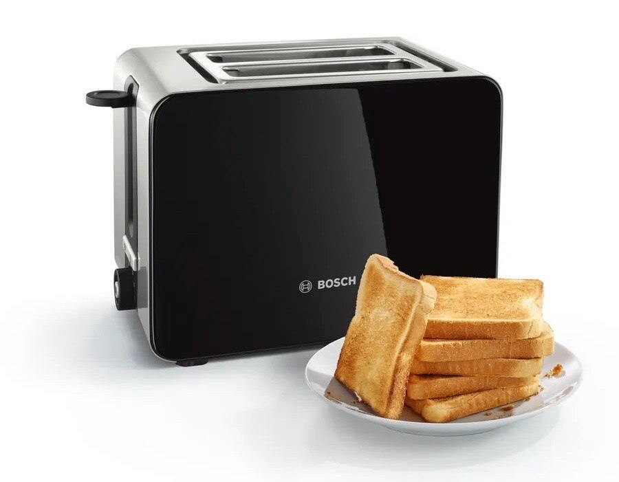 Torradeira Bosch Compacta Sky TAT7203 de 1050 W com 2 Fendas Curtas - Preto e Inox Preto / Inox-2