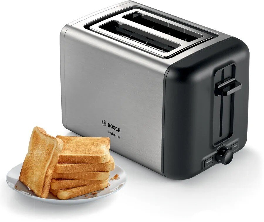 Torradeira Bosch Compacta DesignLine TAT3P420 de 970 W com 2 Fendas Curtas - Inox Inox-2