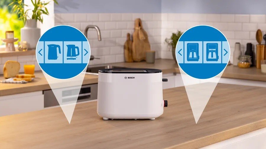 Torradeira Bosch Compacta MyMoment TAT2M121 de 950 W com 2 Fendas Curtas - Branco Branco-2