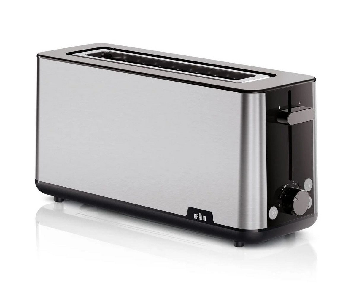 Imagem 0 de Torradeira Braun Purshine HT1610BK de 1030 W, com 1 Fenda Longa - Inox