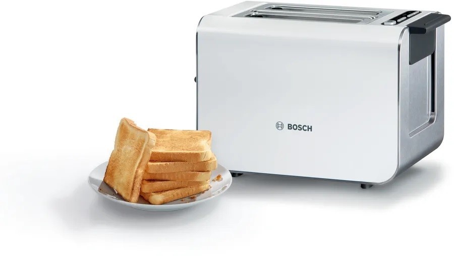 Torradeira Bosch Compacta Styline TAT8611N de 860 W com 2 Fendas Curtas - Branco Branco-2