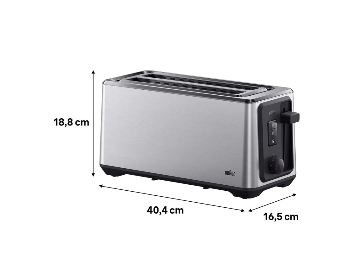Torradeira Braun Indentity 5 HT5220BK 2 Fendas Longas, de 1470 W - Inox Inox-2