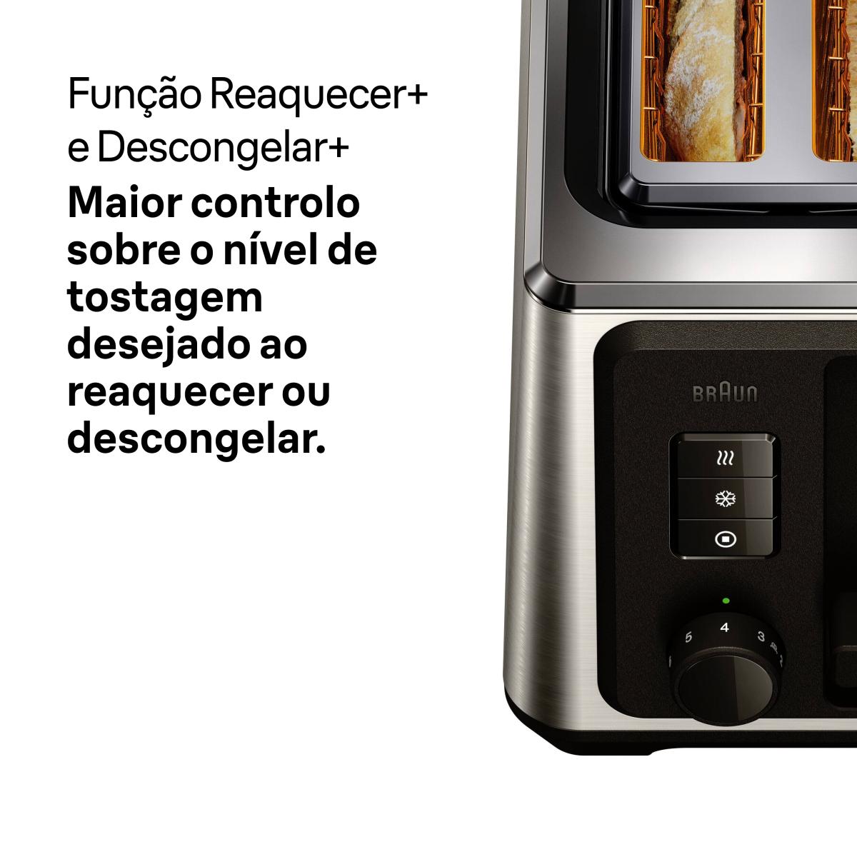 Torradeira Braun Indentity 5 HT5220BK 2 Fendas Longas, de 1470 W - Inox Inox-6