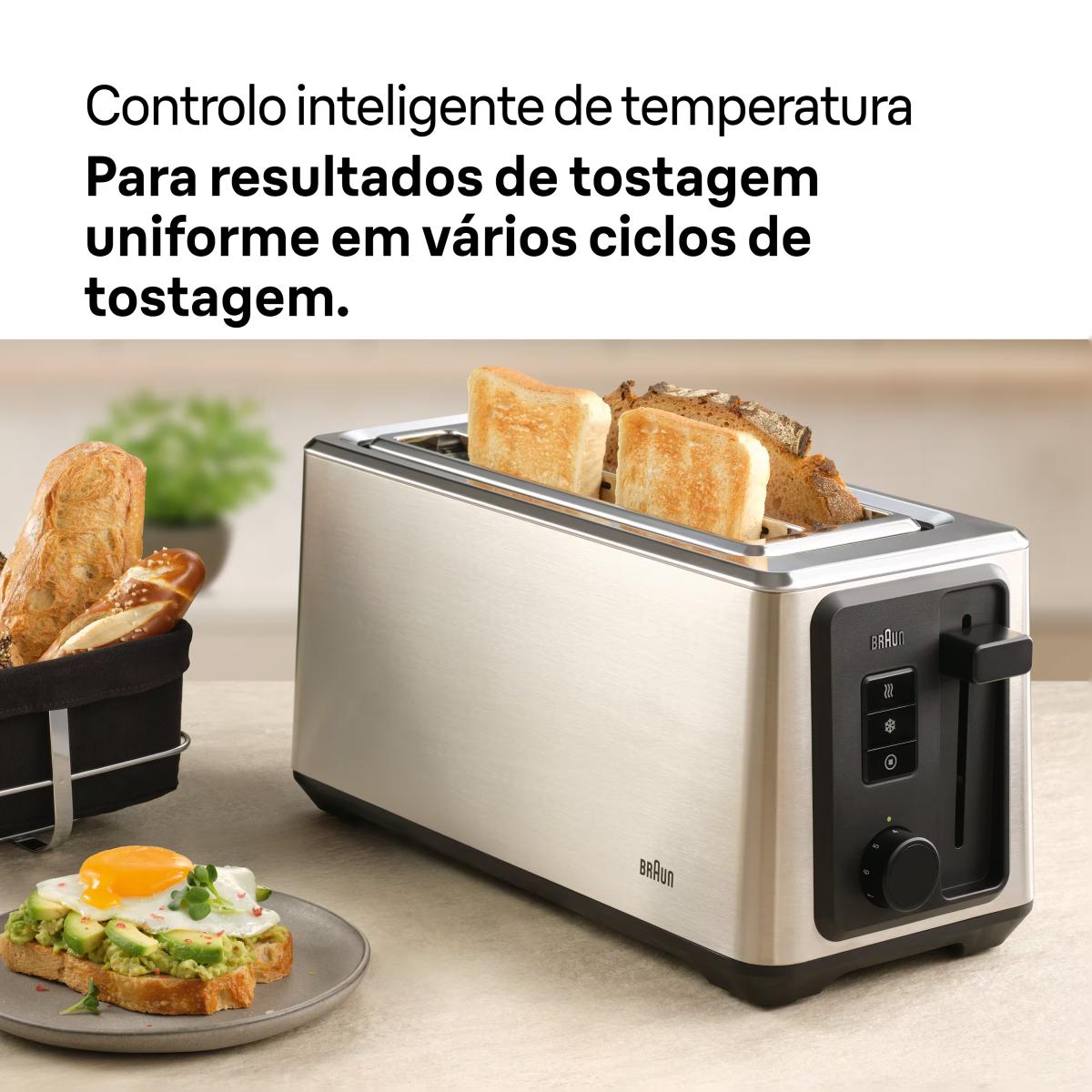 Torradeira Braun Indentity 5 HT5220BK 2 Fendas Longas, de 1470 W - Inox Inox-7