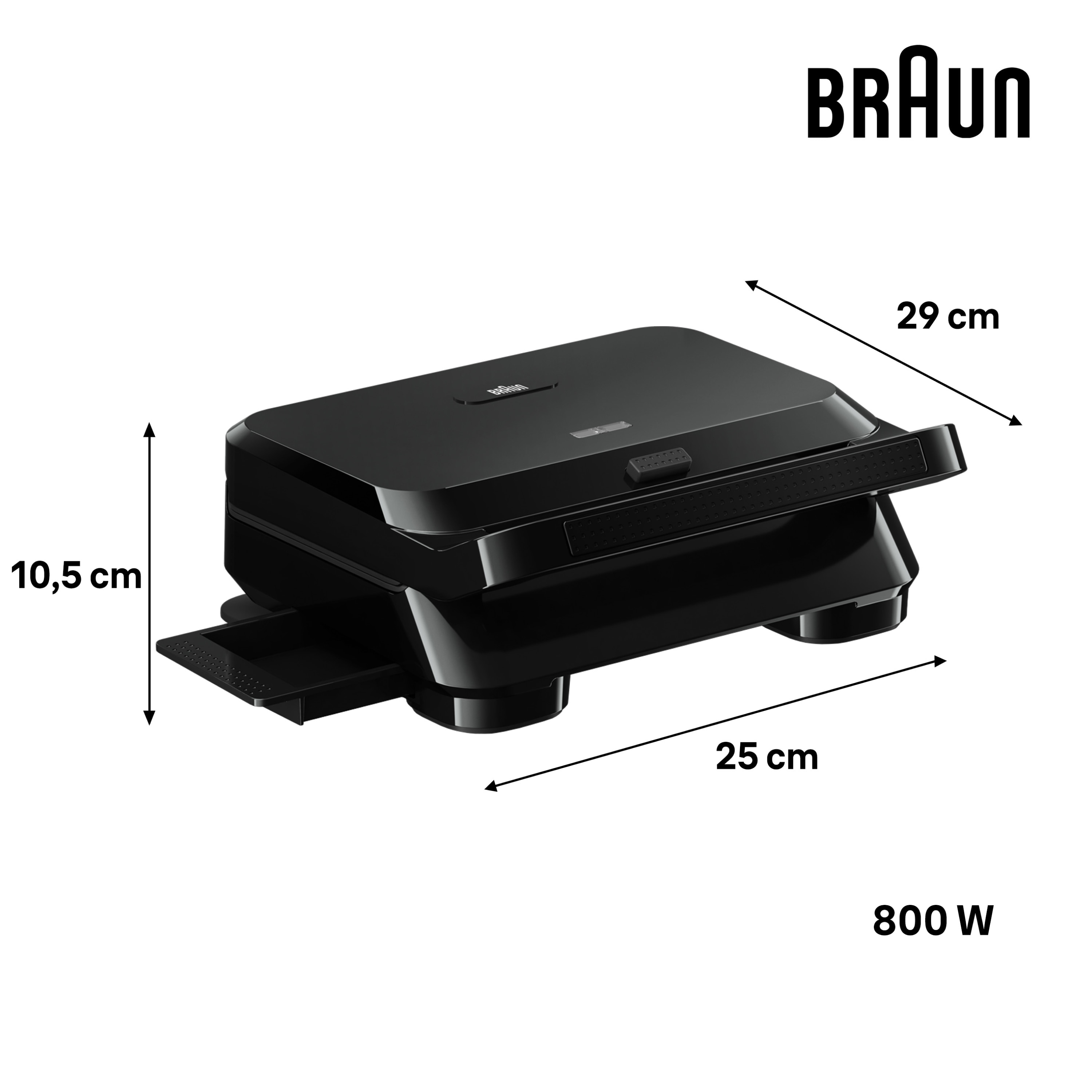 Sanduicheira Braun SM5001 de 800 W - Preto Preto-3
