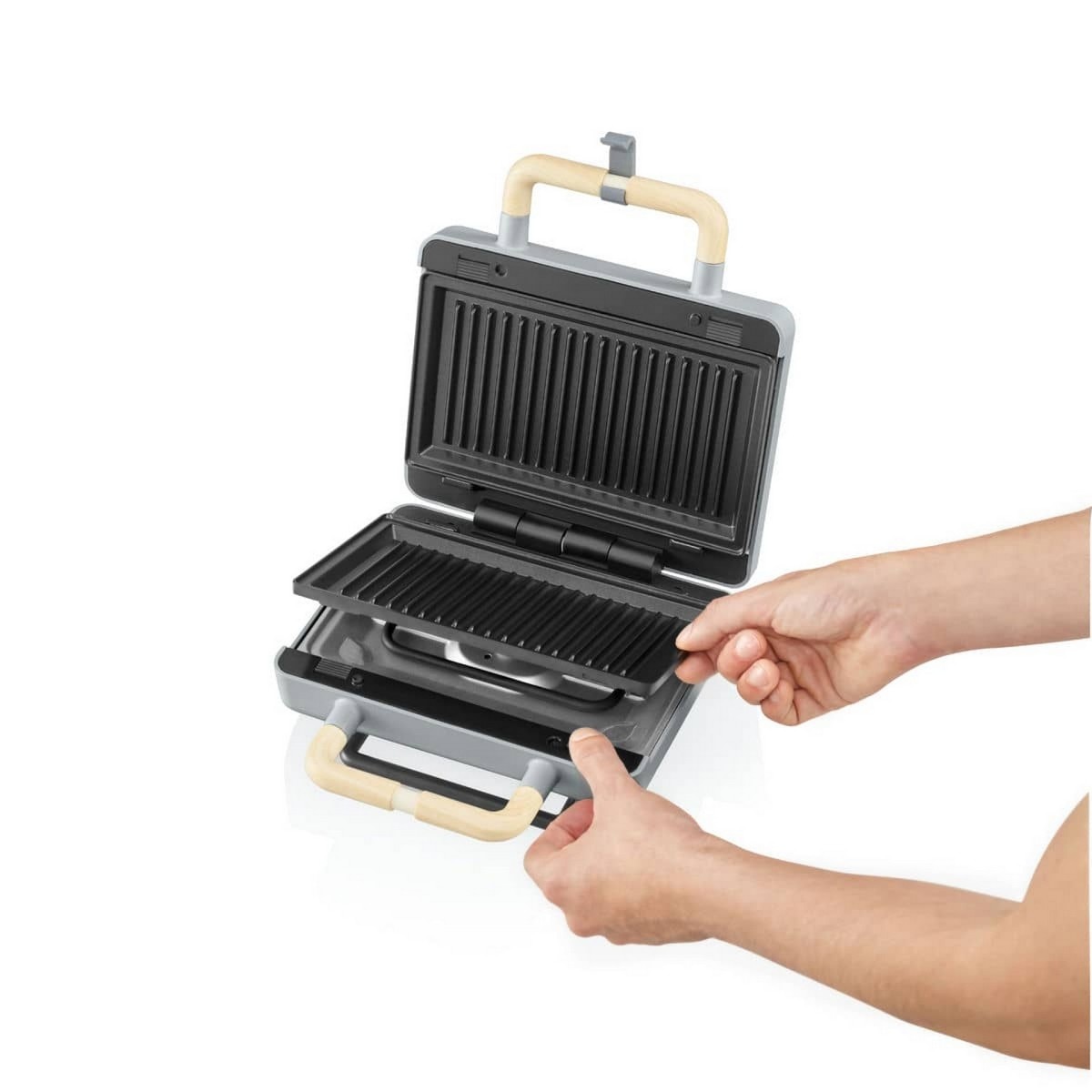 Sandwicheira Grill Flama 4962FL de 800 W - Stone Gray Grey-4
