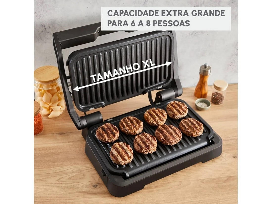 Grelhador de Placas Moulinex GI784810 Inteligente, Optigrill, 4 em 1, XL e de 2200 W - Preto Preto-6