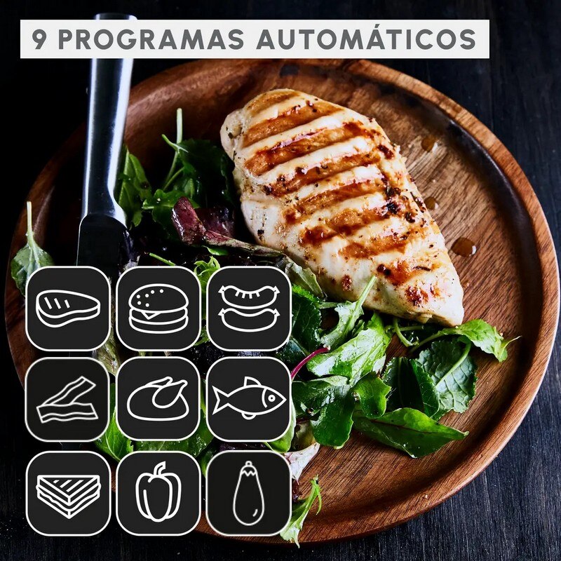 Grelhador de Placas Moulinex GI727810 OptiGrill+ XL de 2000 W - Preto Preto-5