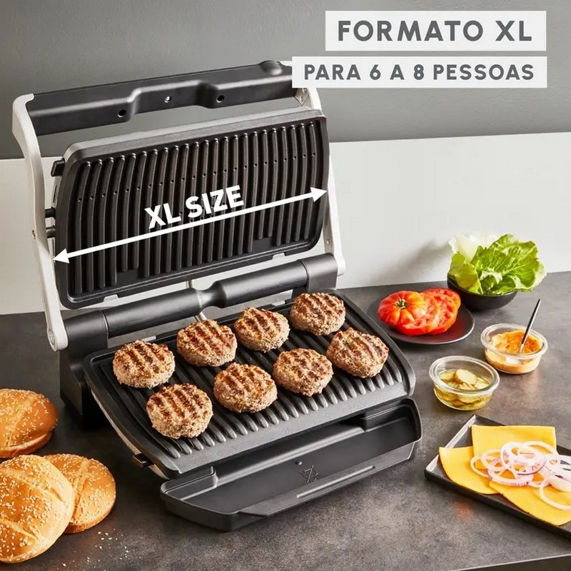 Grelhador de Placas Moulinex GI727810 OptiGrill+ XL de 2000 W - Preto Preto-7