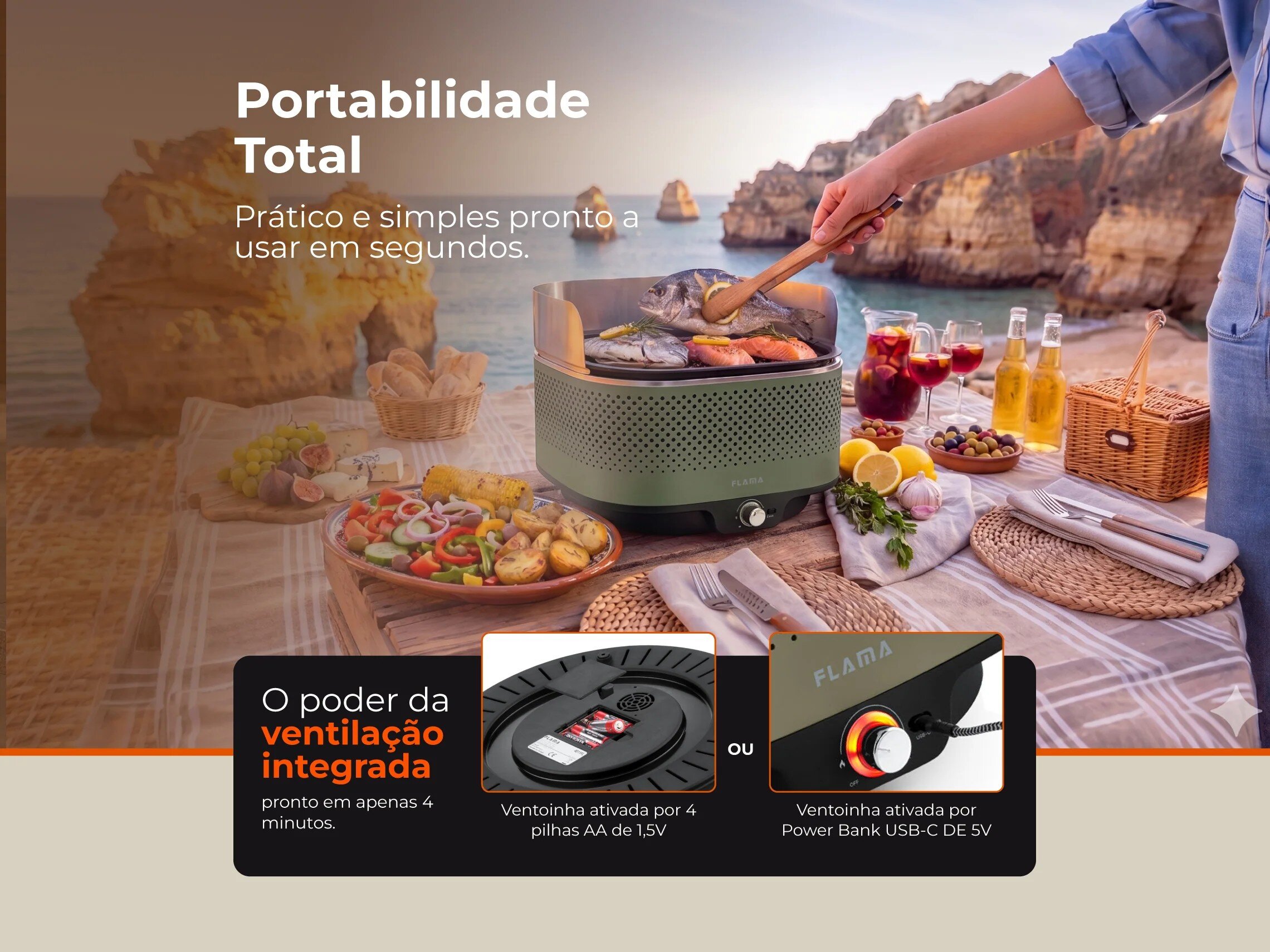 Grelhador a Carvão Mastergrill EVO Forest 4014FL Verde-6