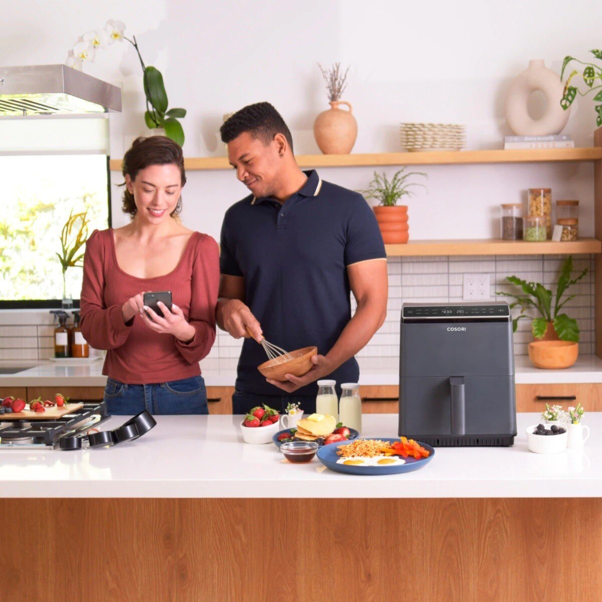 Fritadeira Air Fryer Cosori Dual Blaze Chef Edition sem Óleo com Sistema 360 ThermoIQ de 1700 W - Preto Preto-7