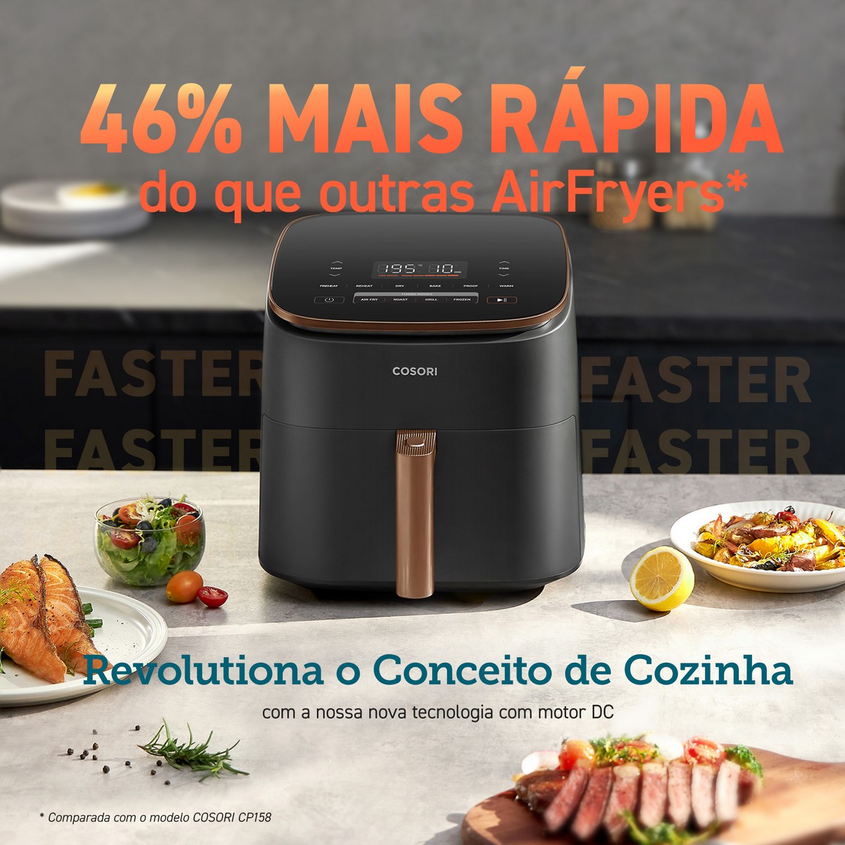 Fritadeira Air Fryer Cosori Turbo Blaze Chef Edition sem Óleo de 1725 W e de 6 Litros - Preto Preto-3