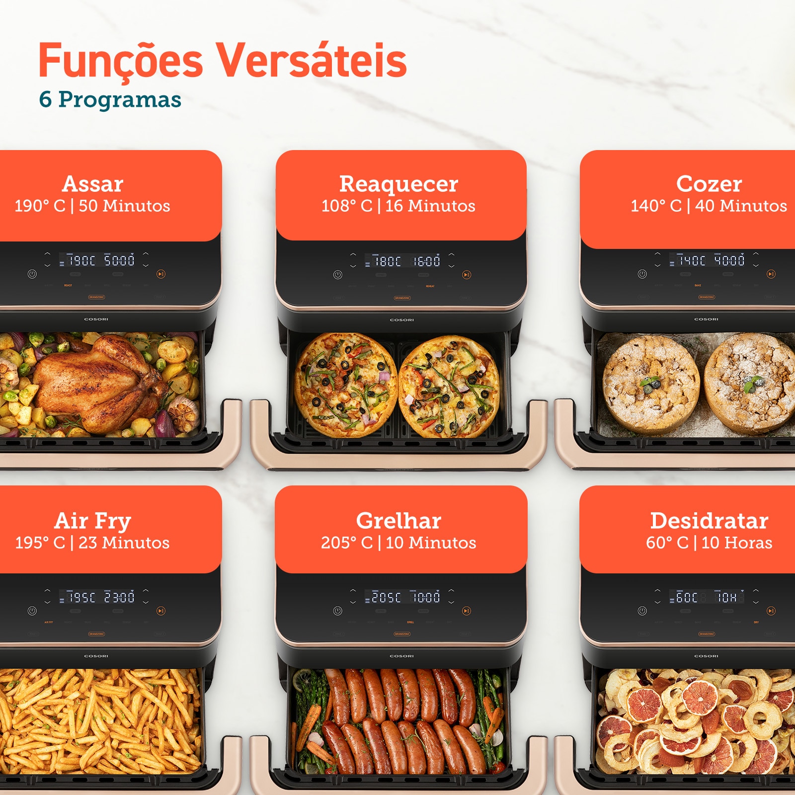 Fritadeira  Air Fryer Cososri Dual Blaze TwinFry Chef Edition KOSP0027EUN, sem Óleo, de 10 Litros - Preto Preto-11