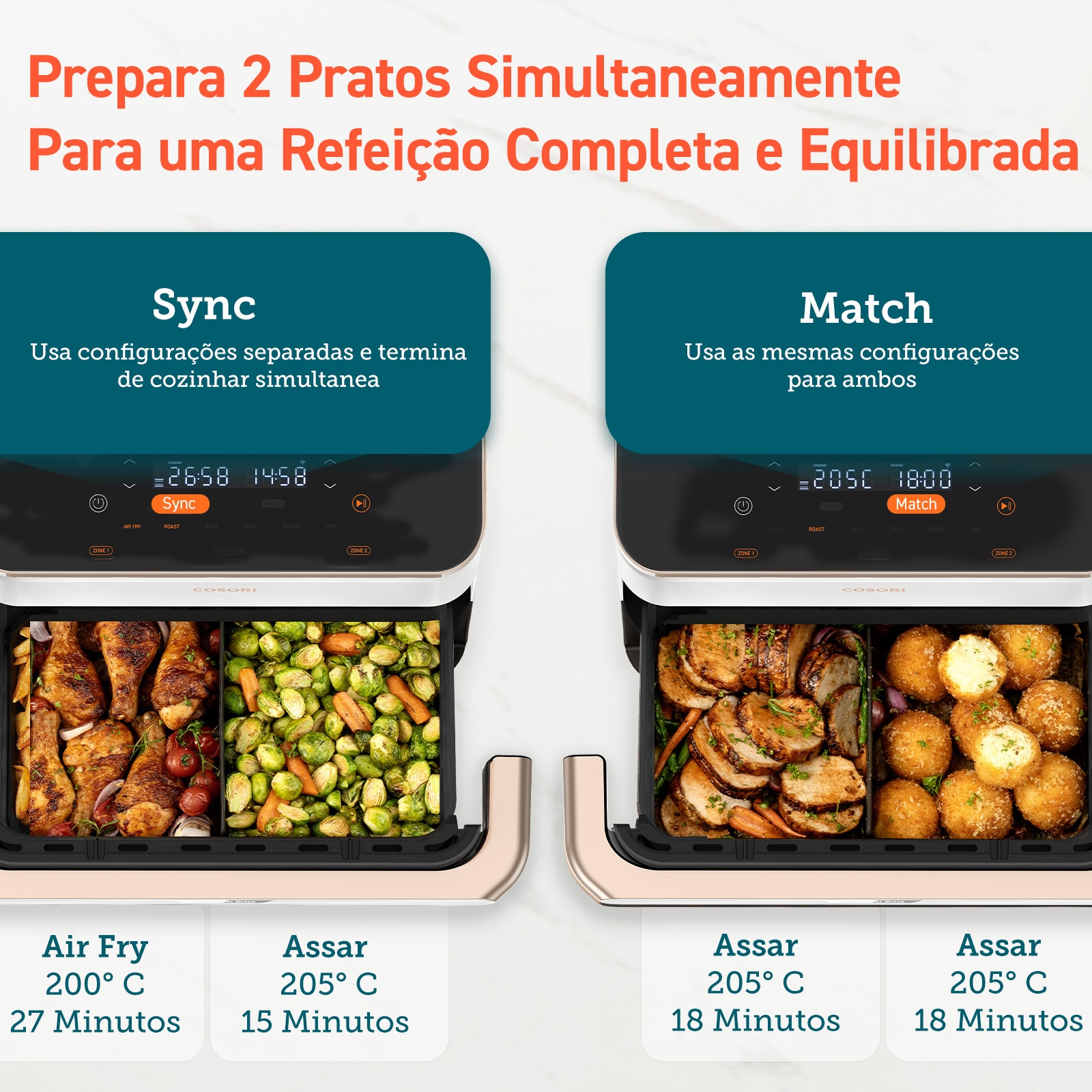 Fritadeira  Air Fryer Cososri Dual Blaze TwinFry Chef Edition KOSP0027EUN, sem Óleo, de 10 Litros - Preto Preto-12