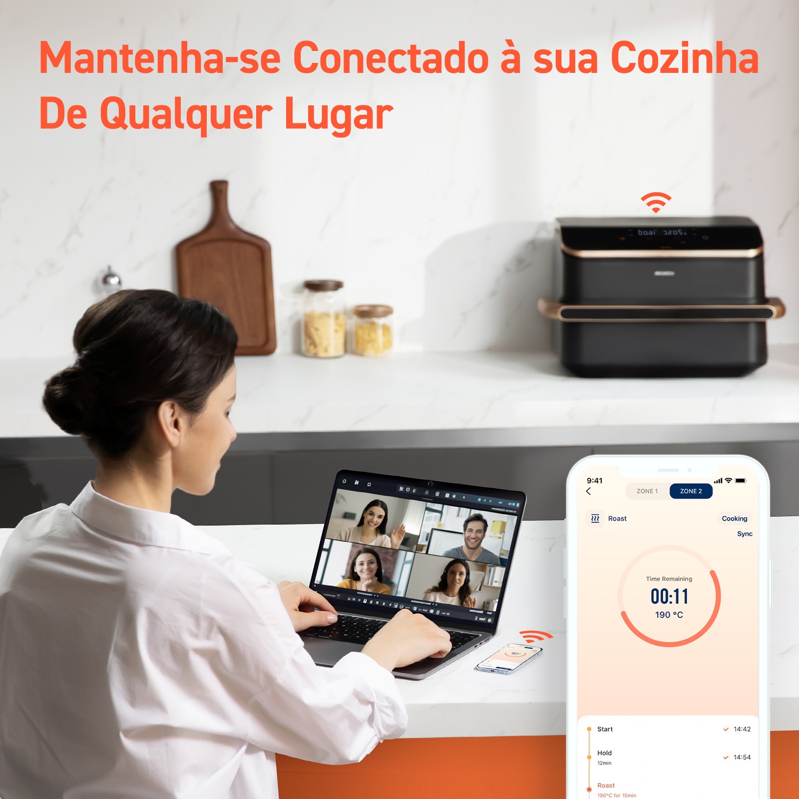 Fritadeira  Air Fryer Cososri Dual Blaze TwinFry Chef Edition KOSP0027EUN, sem Óleo, de 10 Litros - Preto Preto-13
